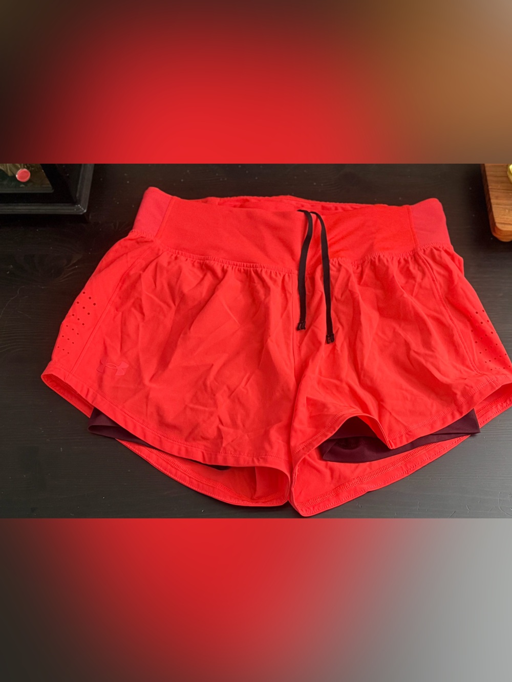 Under Armour Bright Pink/Red and Maroon Athletic Shorts